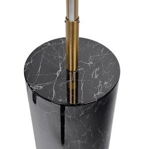 Lampada da terra a LED Prism Brassed Gold con interruttore on/off e base in finto marmo - Product Image 3
