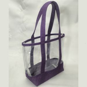 Bolsa de PVC con Asa y Base de Yute, Bolsa de Yute Promocional Transparente para Cosméticos, para Regalos y Compras - Product Image 2