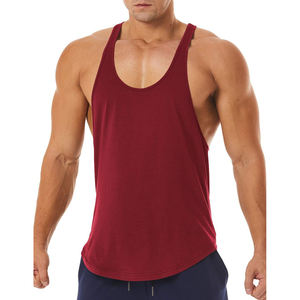 Camiseta sin mangas personalizada para hombre, ropa de gimnasio para culturismo, camiseta sin mangas con estampado en blanco, camiseta sin mangas para hombre OEM - Product Image 1