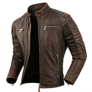 <b>Men</b> <b>Leather</b> <b>Jacket</b> Stand Collar Biker Coat Zipper Regular Fit Outdoor Winter Avirex <b>Leather</b> <b>Jacket</b> for <b>Men</b> Winter <b>Leather</b> <b>Jacket</b> - Product Image 4
