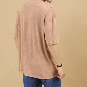 Camisetas para hombre con el mejor material, lavadas al ácido, del mejor fabricante. Camiseta oversize con corte cuadrado, lavada al ácido, de color liso. Camisetas para hombre sin estampado. - Product Image 5