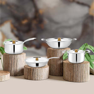 4 PCS Triply Stainless Steel <b>Cookware</b> <b>Set</b> STARTER Triplica Collection - Product Image 1