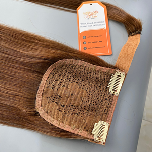 Extensions de cheveux queue de cheval 100% vietnamiennes, pleines, épaisses, non traitées, cuticules alignées, qualité supérieure, cheveux Remy - Product Image 1
