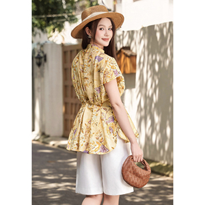Shorts Bermuda Femme Taille Haute Blanc Basique en Polyester Coupe Ajustée Style Smart Casual pour Usage Quotidien EVAN - Product Image 4