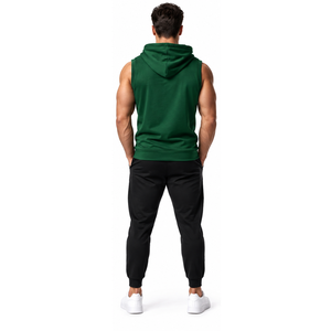 Mens Sleeveless Hoodie Premium Workout Cotton Gym Hooded <b>Sweatshirt</b> Custom Sports Apparel Factory Custom logo Print Men Hoodie - Product Image 5