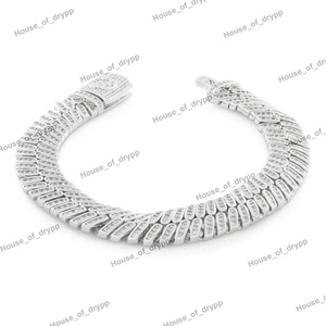 Bracelet cubain glacé avec diamant moissanite, argent 925, bijoux de luxe hip-hop, bracelet imposant pour homme - Product Image 2