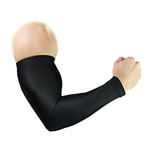 GEO BROTHERS Men's Black <b>Compression</b> <b>Arm</b> <b>Sleeves</b> for Cycling/Running/Gym-Spandex/Polyester Anti-UV Quick Dry Customizable Logo - Product Image 2