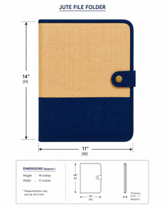 Amani เคสใส่ผลงานปอกระเจาทูโทนสีกรมท่าและกระดุมสีเบจ H-14ปิดแบบกระดุม "W-11" - Product Image 2