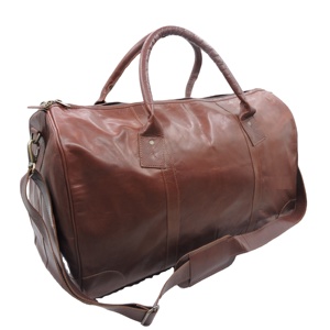 Bolsa de viaje de lona unisex de cuero genuino 100% personalizada exclusiva con una sola correa de hombro ajustable para uso diario - Product Image 2