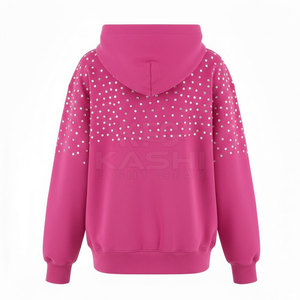 Sweat à capuche en coton doux 100% avec strass, design élégant, hiver, écologique, respirant, excellent choix pour un style décontracté et urbain - Product Image 4