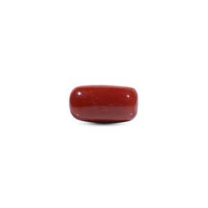 Cabochon ovale en corail rouge synthétique de 9,4 carats, fait main, pierre précieuse en vrac pour bijoux fins - Product Image 1