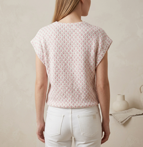 Blusa de Manga Corta con Estampado Floral para Mujer, Cuello Redondo, Algodón Popelín, Estilo Casual, Primavera Verano, Corte Regular, Venta al Por Mayor - Product Image 2