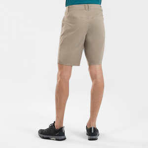 Shorts Bermuda Oxford Solides pour Hommes, Taille Mi-Haute, Fermeture Boutonnée, Logo Avant Décontracté, avec Poches, Couleur Beige, Tissu Tissé, Séchage Rapide - Product Image 3