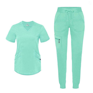 Womens <b>Scrub</b> <b>Top</b> Soft Stretch V-Neck <b>Scrub</b> <b>Tops</b> for Women Medical <b>Scrub</b> Shirts with 2 Pockets 100% Cotton OEM Service - Product Image 4