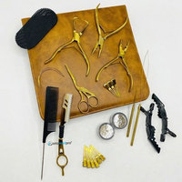 Kit Profesional de Herramientas para Extensiones de Cabello Negro Mate Sostenible, Incluye Microperlas de Acero Inoxidable, Pinzas de Cocodrilo y Alicates