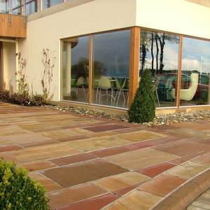 Dalles de pierre naturelle Modak Sandstone Flag Slab, surface polie, carrelage rustique pour terrasse extérieure, carrelage en grès rustique - Product Image 4