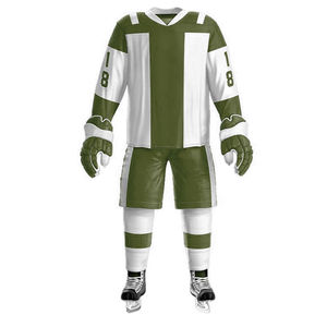 Uniforme de hockey sur glace personnalisé OEM, vêtements de sport d'équipe 100 % respirants, anti-transpiration, sublimés, avec chaussettes assorties - Product Image 5
