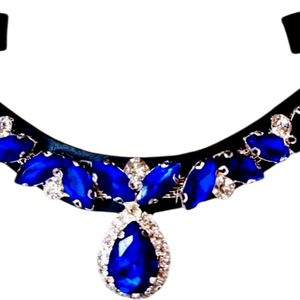 Élégante bride de dressage incurvée en U avec cristaux bleus et strass, accessoire de bridonnerie, vente en gros OEM, fabricant d'équipements équestres - Product Image 1