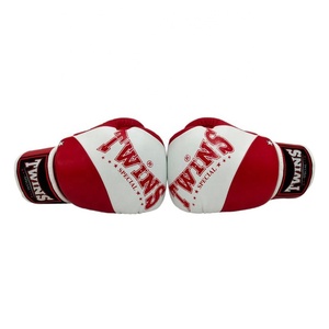 ถุงมือชกมวยหนังแท้สีแดงขาวสำหรับมวยไทย คิกบ็อกซิ่ง MMA ฝึกซ้อม ต่อสู้ ชกกระสอบทราย สำหรับผู้ใหญ่ - Product Image 4
