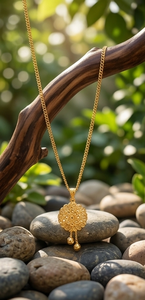 DIVYORO Women's Classic Gold Plated <b>Copper</b> Alloy Floral Wheel Pendant <b>Chain</b> - Product Image 4