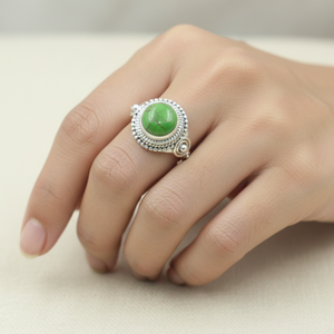 Top Quality Green Copper Turquoise <b>Ring</b> 925 Sterling Silver Handmade Vintage Boho <b>Statement</b> <b>Ring</b> Gold Plated Jewelry Gift Women - Product Image 4