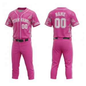 Uniforme de Béisbol Personalizado de Malla Transpirable de Poliéster, Pantalón y Camiseta de Alta Calidad, Sublimado, de Secado Rápido, Cuello en V, Unisex - Product Image 3