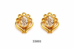 MOLL JEWELLERS Pendientes de tuerca chapados en oro de moda con patrón floral de cristal y diamantes de imitación, ligeros y cómodos, joyería para mujer, tercera opción - Product Image 2