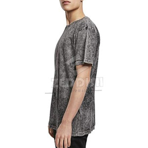 T-shirt respirant et léger pour homme, délavé à l'acide, uni, en gros, en stock - Product Image 4