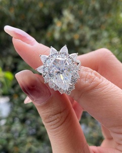 Best Quality VVS Moissanite Silver Gold Plated Wedding Engagement <b>Ring</b> Luxury Fine Bridal Jewelry Proposal Anniversary Gift - Product Image 2