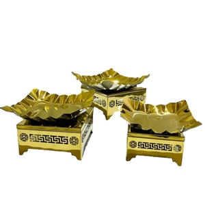 Luxury Gold Metal Square Serving <b>Tray</b> with Stand Decorative <b>Buffet</b> Riser Wedding Centerpiece Display Stand Hotel Catering Food - Product Image 6