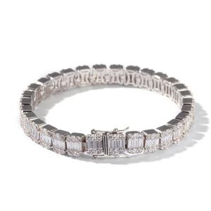 Lab Grown Diamond Tennis Bracelet Emerald Cut 18K Gold Plated IGI Certified Hip Hop Unisex Party Wedding Anniversary <b>Gift</b> - Product Image 1