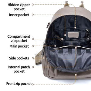 Latest Design Washable Leather Bagpack Reasonable Price Leather Bagpack Soft <b>Back</b> Leather Bagpack - Product Image 2