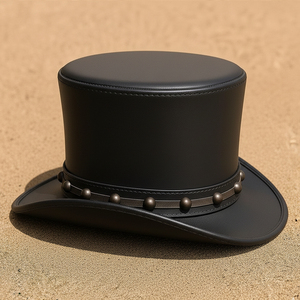 Premium Quality Handcrafted Leather Cowboy <b>Hat</b> Adjustable String Classic <b>Western</b> Style Casual Unisex Sports Outdoor Travel Four - Product Image 2