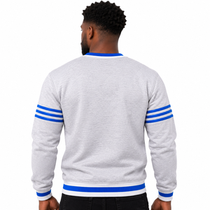 Sweat-shirt à col rond gris pour hommes Phi Beta Sigma, avec broderie en chenille bleue, manches longues, pull de fraternité, depuis 1914 - Product Image 2
