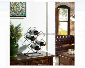 Exhibidor de Vino de Metal Plateado Antiguo de Lujo, Forma Cuadrada, Elegante, Perfecto para Bodas, Eventos Especiales y Recepciones - Product Image 2