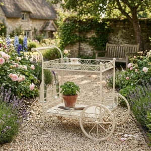 Support à plantes vintage en fer forgé à 3 niveaux, revêtement époxy, pour extérieur, décoration de jardin, porte-fleurs en métal avec capacité de 5 pots - Product Image 3