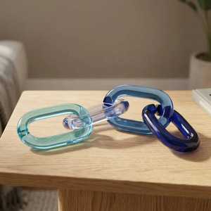 Juego de 10 Tazas de Resina Acrílica Transparente y Colorida, Diseño de Cadena de Círculos Arcoíris, Duraderas, Hechas a Mano, Aptas para Lavavajillas, Caja de Regalo para Fiestas - Product Image 1