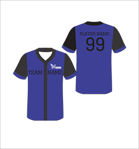 Maillot de baseball personnalisé violet et noir par sublimation, uniforme d'équipe boutonné, en polyester anti-humidité, OEM ODM - Product Image 1