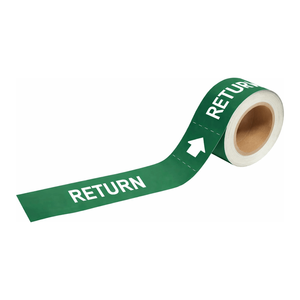 Marqueurs de tuyaux Brady RETURN - Rouleau durable de 1 po de hauteur x 8 po de largeur pour l'identification des tuyaux - Product Image 3