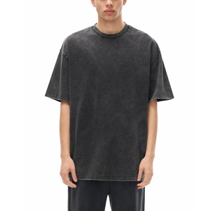 เสื้อยืดโอเวอร์ไซส์ทรงหลวม ผ้าหนา 280GSM คุณภาพสูง พิมพ์ลายโลโก้ตามสั่ง สไตล์วินเทจ ล้างสีแบบแอซิดวอช สำหรับผู้ชาย เหมาะสำหรับออกกำลังกายที่ยิม - Product Image 1