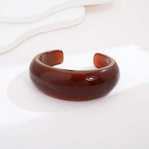 Pulseras y brazaletes para mujer, geométricos, de resina acrílica, acetato, con efecto marronado, pulsera llamativa, brazaletes coloridos para fiesta - Product Image 1