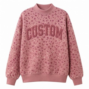 Sudadera Personalizada con Estampado Floral, Cuello Redondo, Manga Larga, Estilo Otoñal, Decoración con Letras, Cuello Simulado para Mujer - Product Image 5