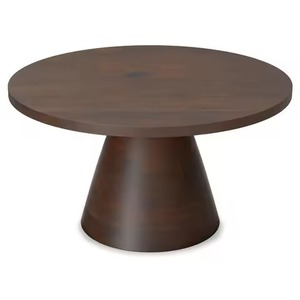 Mesa de centro redonda de diseño moderno con patas de metal cruzadas y superficie de vidrio oscuro para sala de estar de apartamento, mesa de centro tipo consola. - Product Image 5