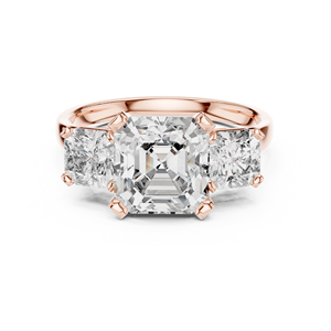 Bague pour femme en or rose 14 carats au design créatif, sertie de diamants de laboratoire multi-coupes, certifiés GRA, cadeau idéal à porter partout. - Product Image 1