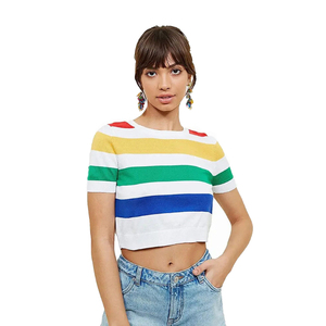 Camisetas y Tops Cortos de Verano para Mujer, Diseño Moderno, Corte Ajustado, Transpirables, de Algodón/Poliéster, Personalizables en Todos los Colores y Tallas - Product Image 1
