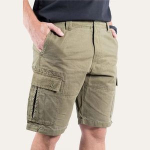 Shorts cargo en toile unie pour hommes, personnalisables, tissu extensible de haute qualité, écologiques, séchage rapide, multi-poches, décontractés, pour l'extérieur - Product Image 1