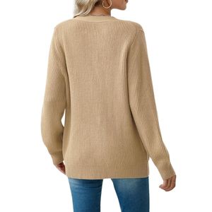 Custom Vintage Women <b>Cardigan</b> Cable Knit Texture Single Breasted Button Front V-Neck Classic Fall Trench Coats Warm <b>Cardigans</b> - Product Image 2