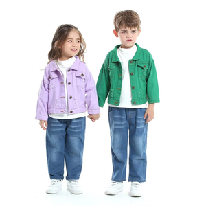 Chaqueta de Mezclilla para Niños, Unisex, Color Liso, para Primavera y Otoño, Venta al Por Mayor - Product Image 5