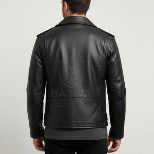 Biker Jacket Premium Leather Look Design With Durable Construction For Motorcycle Riding Casual Wear And Everyday Fashion Style - Product Image 3