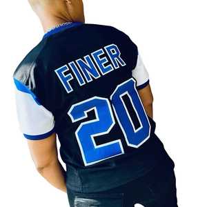 Camiseta Deportiva de Fútbol Americano Negra Zeta Phi Beta para Mujer, Bordado Azul, Apliques, Corte Holgado, Poliéster, Manga Corta - Product Image 4